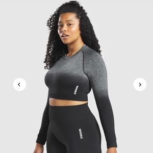 Gymshark Adapt Ombre Long Sleeve Crop Top Black L